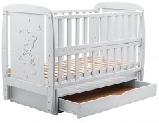 Ліжечко Babyroom Умка DUMYO-3 маятник, ящик, відкидний бік бук сірий